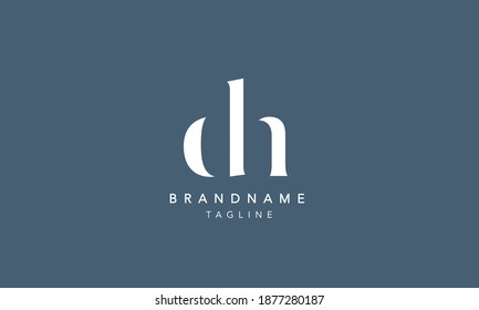 DH HD Lowercase Letter Initial Icon Logo Design Vector Illustration