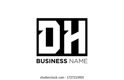 DH Initial Box Letter Logo Vorlage Vektor
