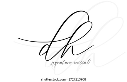 DH initial box letter logo template vector
