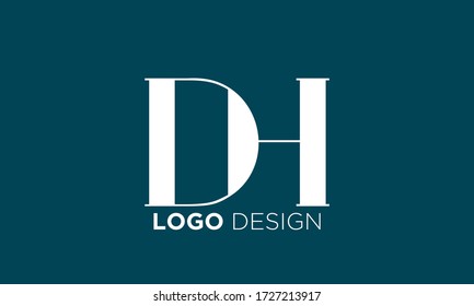 DH Initial Box Letter Logo Vorlage Vektor
