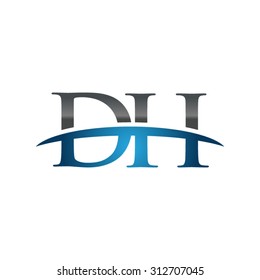 DH initial company blue swoosh logo