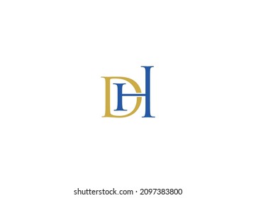 dh initial creative modern logo design vector icon template