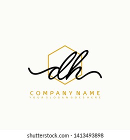 DH Initial handwriting logo concept