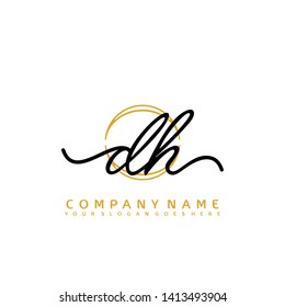 DH Initial handwriting logo concept