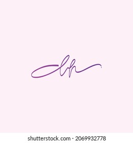 DH initial handwriting logo design