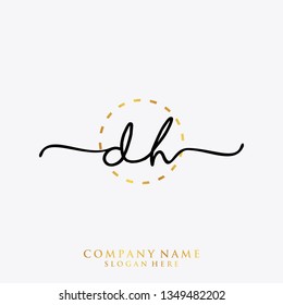 DH Initial handwriting logo template