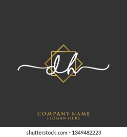 DH Initial handwriting logo template