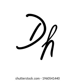 Dh initial handwritten logo for identity