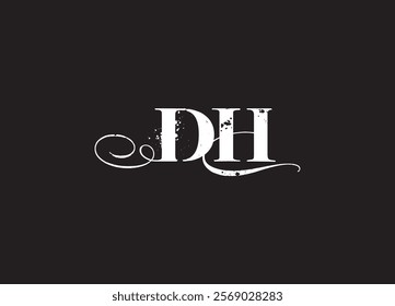 DH initial letter logo design and minimalist logo

