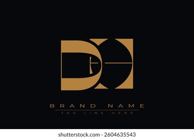 DH initial letter logo design. Letter D and H luxury alphabet letter logo icon template