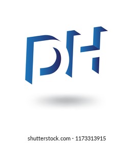 DH initial letter with negative space logo icon vector template