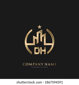 DH Initial Letter Real Estate Luxury house Logo Vector art for Business, Building, Architecture