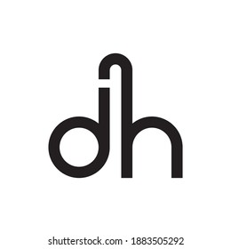 dh initial letter vector logo