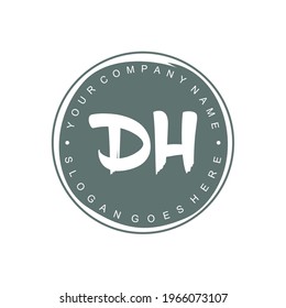 DH Initial logo Branding Brush wedding business