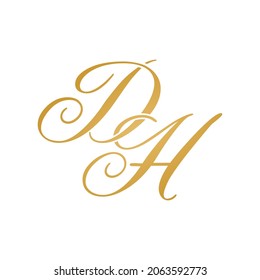 DH initial logo design vector stock