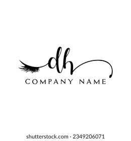 DH initial Logo lash logo eyelash vector modern