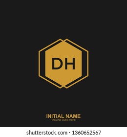 DH Initial logo letter with minimalist concept vector