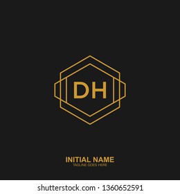 DH Initial logo letter with minimalist concept vector