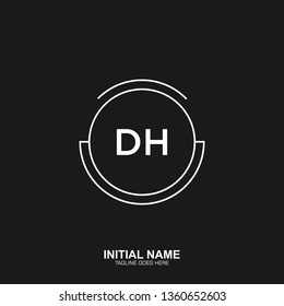 DH Initial logo letter with minimalist concept vector