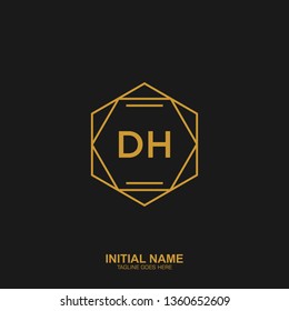 DH Initial logo letter with minimalist concept vector