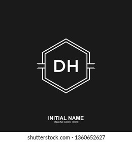 DH Initial logo letter with minimalist concept vector