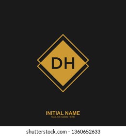 DH Initial logo letter with minimalist concept vector