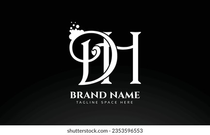 DH initials letter logo design templates