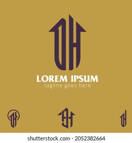 DH letter based insignias vector format set for brand, design element or any other purpose.