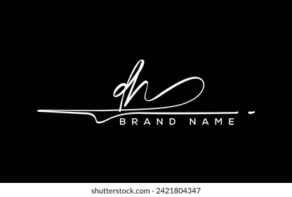 DH letter beauty handwriting vector logo. 