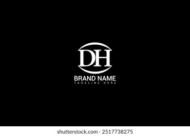 Letra DH Ilustração inicial do vetor do modelo de design do logotipo