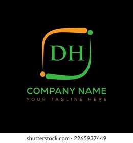 DH letter logo creative design. DH unique design.
