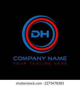 DH letter logo creative design. DH unique design.
