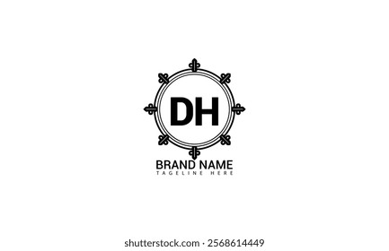 DH letter logo creative design. DH unique design. DH letter logo design on wiht background