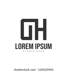 DH Letter logo design. Initial letter logo template design
