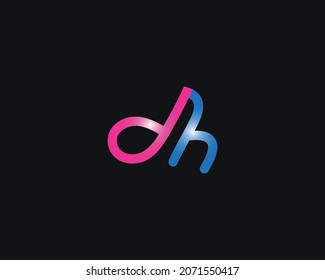 Vector de plantilla de diseño de logotipo de letra DH