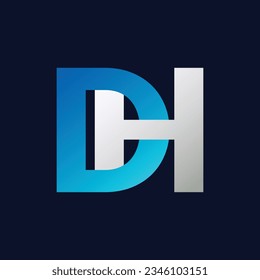 Plantilla vectorial de diseño del logotipo de la carta DH.