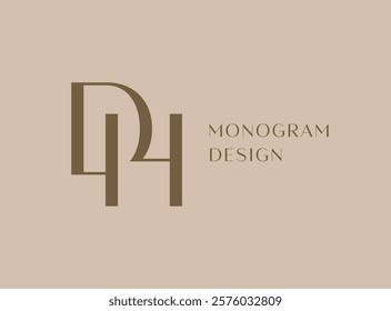 DH letter logo icon design. Classic style luxury initials monogram.