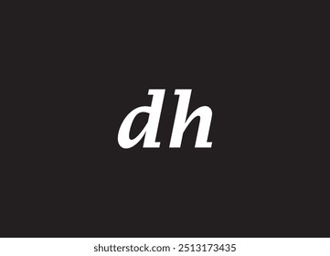 Logotipo de la letra de DH y diseño inicial del logotipo