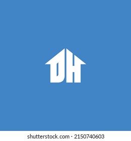 DH letter minimal home logo design