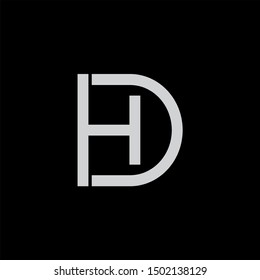DH Letter monogram with abstrac concept style design