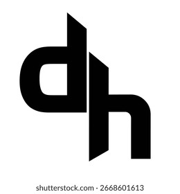 Ilustración de diseño de icono de logotipo moderno simple Dh Letter