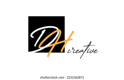 DH letters creative modern font logo design