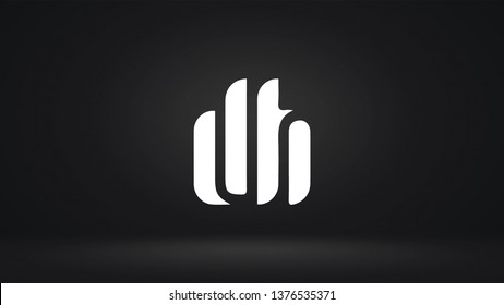 DH logo design template vector letter