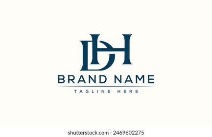 DH logo Design Template Vector Graphic Branding Element.