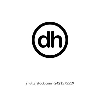 plantilla de vector de diseño de logotipo DH
