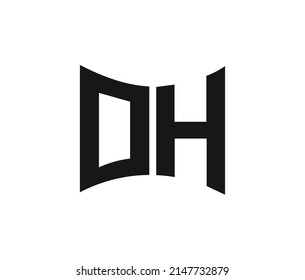 DH Logo. Vector Graphic Branding Letter Element. White Background