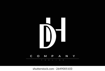 DH Modern Initials Logo Design. Branding logo with stylized initials showcasing bold design and modern aesthetic. Ideal for professional business branding or creative projects focusing on minimalistic