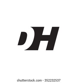 DH negative space letter logo