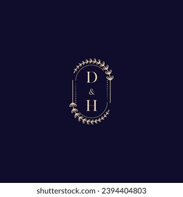 DH Hochzeit-Logo in hochwertigem professionellem Design, das gut in allen Printmedien drucken wird