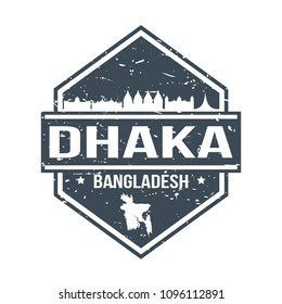 Dhaka Bangladesh Travel Stamp Icon Skyline City Design Tourism. Seal Passport Vector.